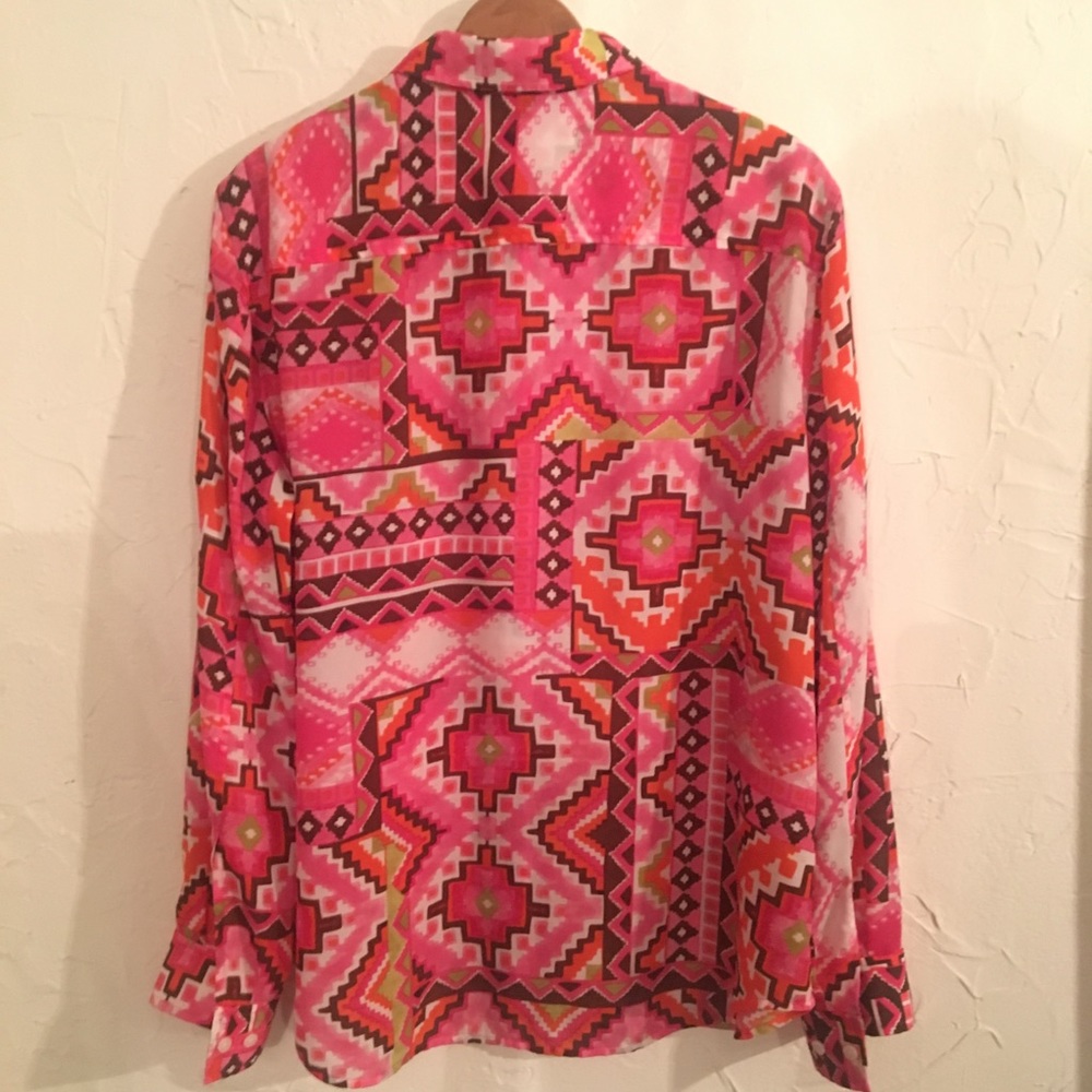 Aztec Pattern Ls Button Down - image 1